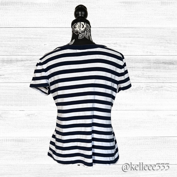 💕Host Pick💕 Dress Barn Striped Short Sleeve Shirt sz XL Petite - Picture 2 of 4